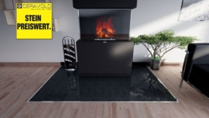 Kaminbodenplatte Stein Steel Grey - Marmor Ceravolo