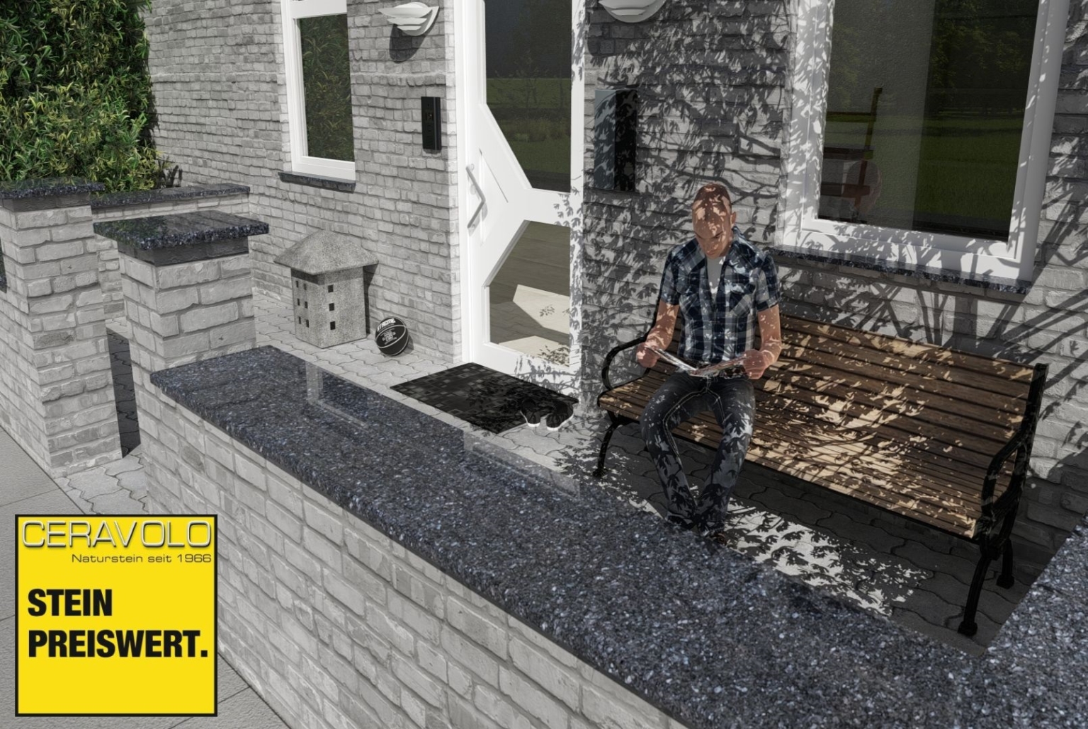 Mauerabdeckung Blue Pearl Naturstein ab 89 €/LFM - Marmor Ceravolo