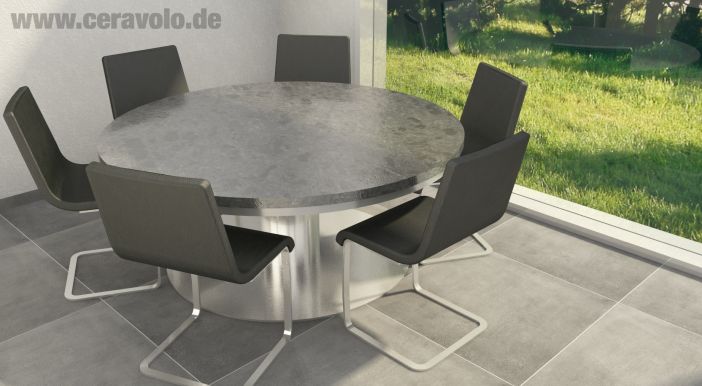Runde Tischplatte Steel Grey