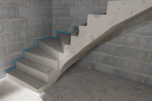 Treppenaufmaß für Natursteintreppen - Der Betonkern